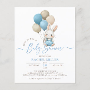 Ballons lapin budget Baby shower garçon bleu