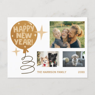 Ballons mignons Trois photos Carte postale Nouvel 