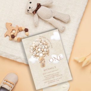 Ballons Ours 1er Invitation anniversaire