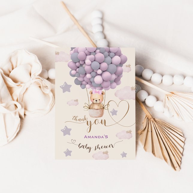 Ballons Ours à peine attendre bébé rose merci (Créateur téléchargé)