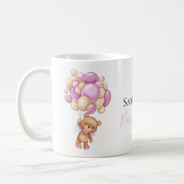 Ballons Ours En Teddy Blancs Pink Café Mug (Gauche)