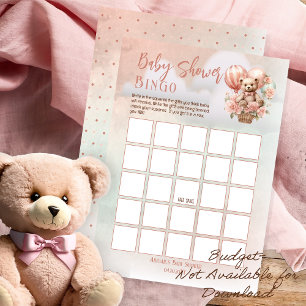 Ballons Ours Teddy Bingo Baby shower Fille Rose