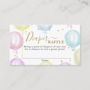 Ballons pastel couleur Diaper Carte Raffle