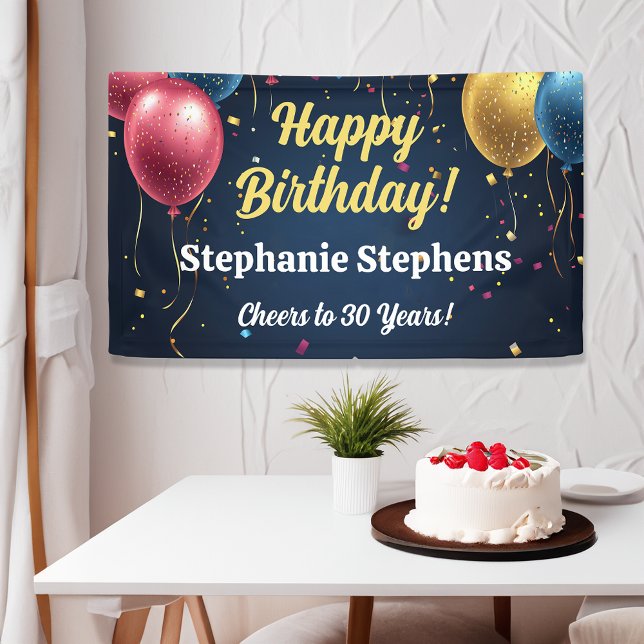 Ballons personnalisés Bannière Joyeux Anniversaire (personalized happy birthday banner)
