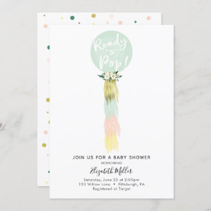 Ballons prêts à lancer une invitation de Baby show