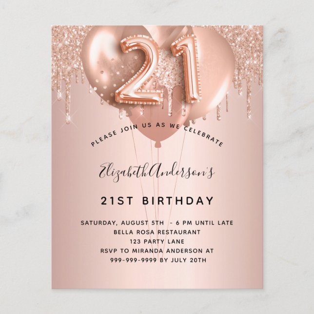 Ballons rose gold blush pour un 21e anniversaire p (Devant)
