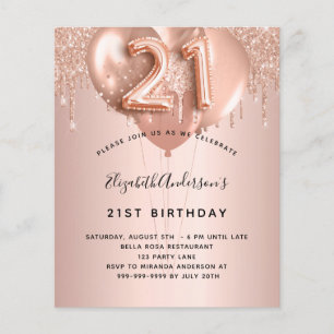 Ballons rose gold blush pour un 21e anniversaire p