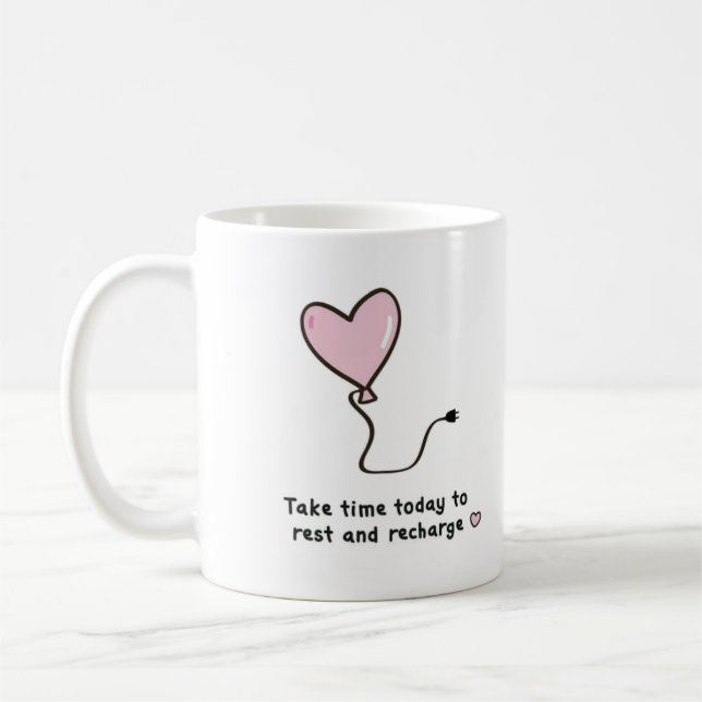 Ballons roses mignonnes, Mug mignonne, Cadeau spéc (Gauche)