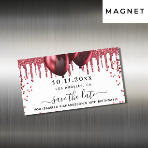 Ballons rouges blancs d'anniversaire enregistrer l