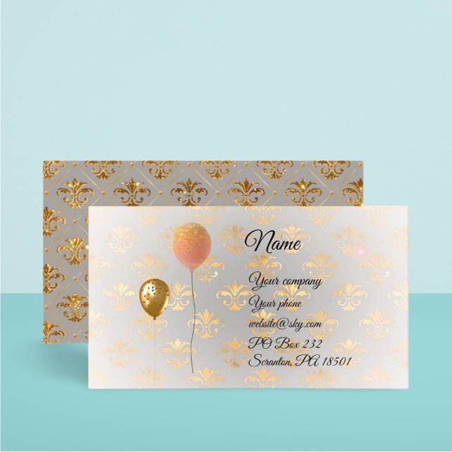 Ballons sur Royal Gold 2 Carte de visite (Créateur téléchargé)