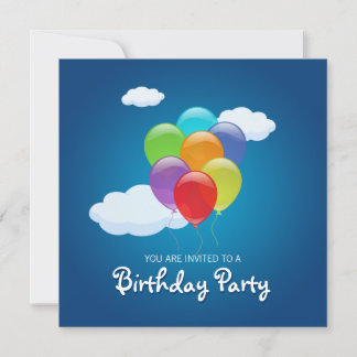 Ballons volants Invitation de fête d'anniversaire