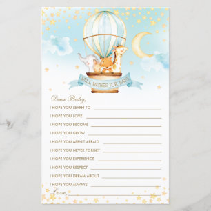 Balloon à air chaud Animaux bien souhaits pour la 