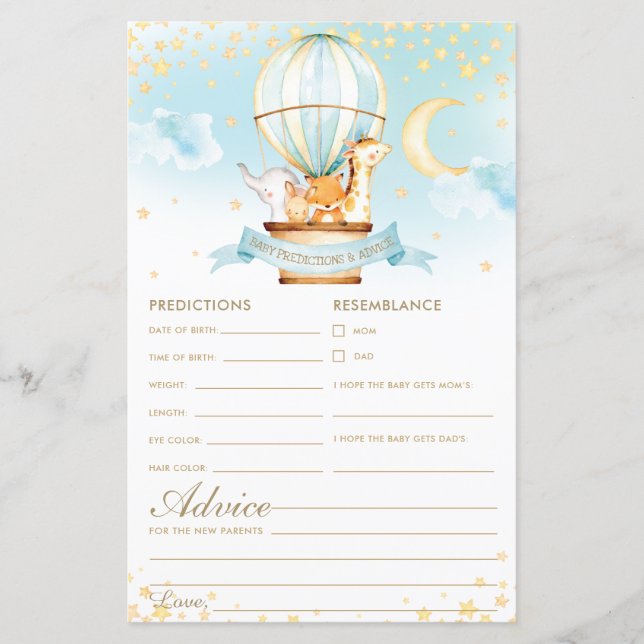 Balloon à air chaud Animaux prédictions et conseil (Devant)