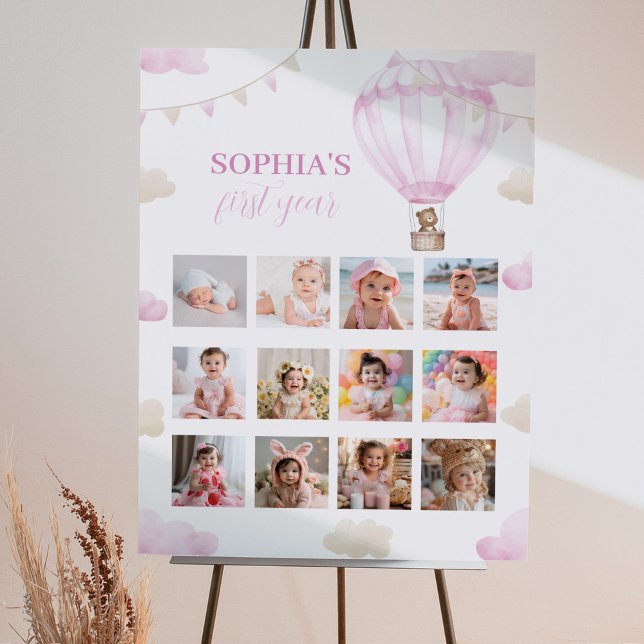 Balloon à air chaud Anniversaire 12 Photo Poster d (Créateur téléchargé)