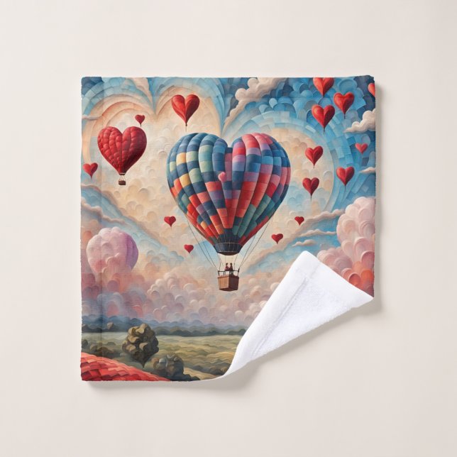 Balloon à air chaud en forme de coeur (Gant de toilette)