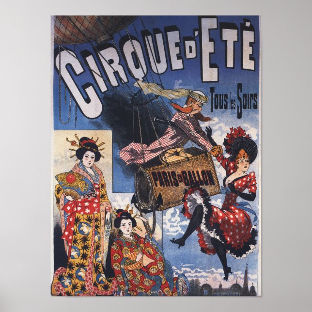 Balloon à air chaud et affiche japonaise pour dame (Devant)