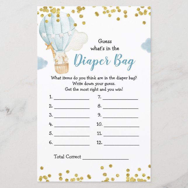 Balloon à air chaud Guess What's In the Diaper Bag (Devant)