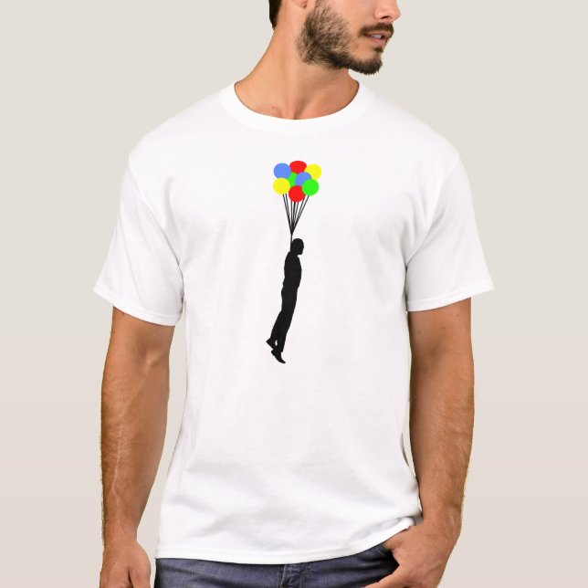 Balloon accrochant drôle T-shirt Wht (Devant)
