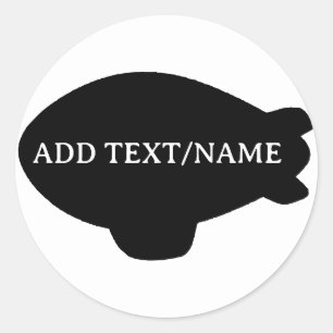 Balloon Blimp Noir Dans Ciel Bleu Autocollant Pers