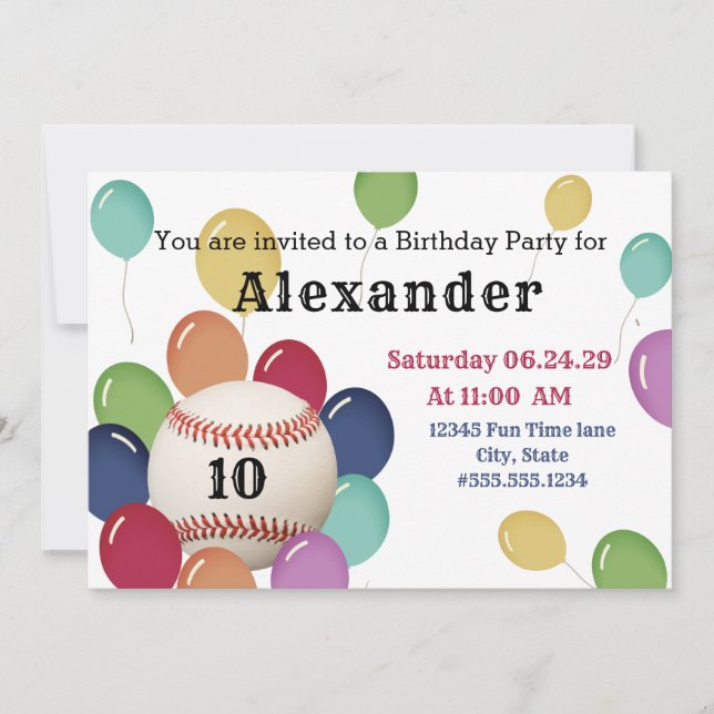 Balloon coloré de fête Baseball Sports Anniversair (Devant)