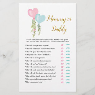 Balloon Garçon ou fille Genre Révéler maman ou pap