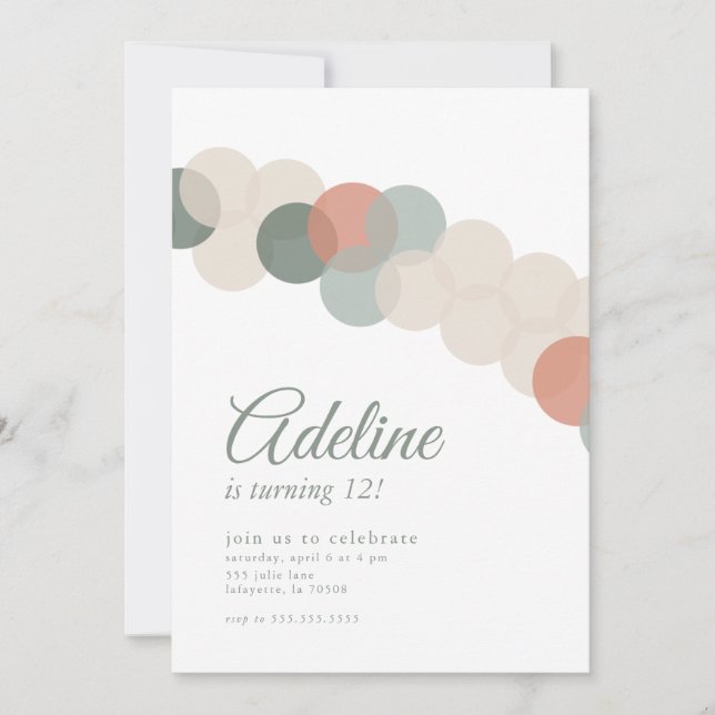 Balloon Garland Invitation d'anniversaire (Devant)