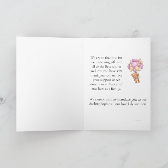 Balloon Ours Teddy Si Grâces Carte (Intérieur)