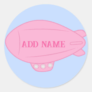 Balloon Pink Blimp Dans Blue Sky Custom Sticker