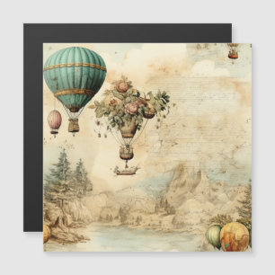 Balloon vintage à air chaud dans un paysage serein