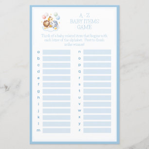 Balloons à air chaud Animaux Jeu de Baby shower A-