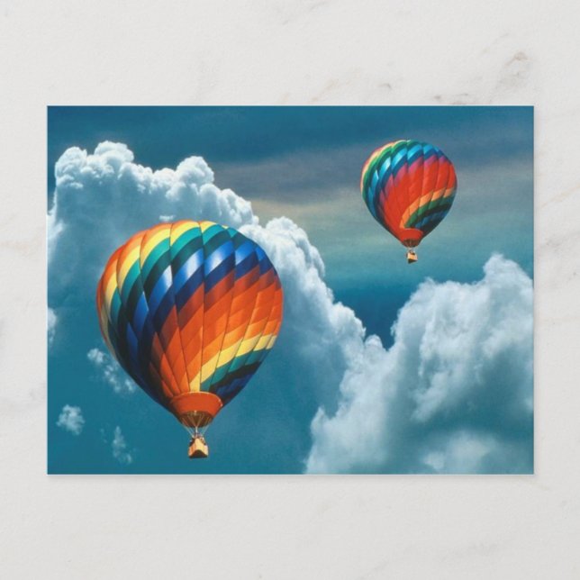 Balloons À Air Chaud Avec Carte Postale Ciel Sombr (Devant)