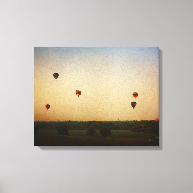 Balloons à air chaud dans la toile du panneau 3 ma (Recto)