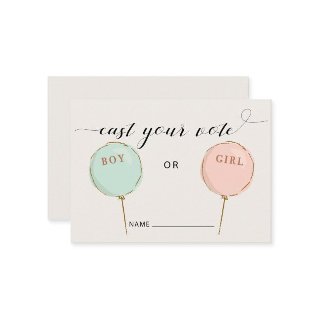 Balloons de carte de vote pour la révélation du ge (Devant/Arrière en situation)