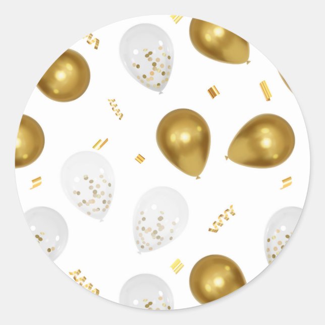 Balloons d'or de luxe & Stickers Confetti (Devant)