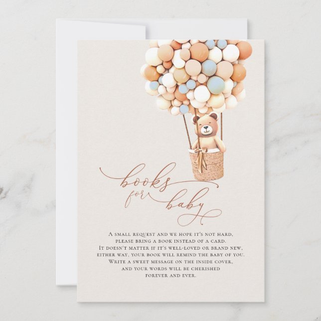 Balloons d'ours Brown Livres pour bébés Carte de b (Devant)