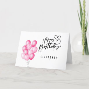 Balloons rose simple Carte d'anniversaire pour pet