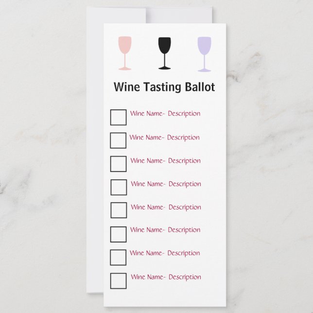 Ballot de dégustation de vin élégant (Devant)