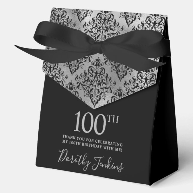 Ballotins 100e Anniversaire Argent Damassé Merci (Recto)