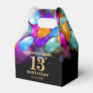 Ballotins 13e anniversaire de la fête Ballons Noir et Or