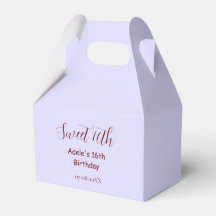 16e anniversaire doux violet pastel mauve rétro no