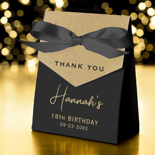 Ballotins 18e anniversaire Gold Foil Monogramme Merci de scr