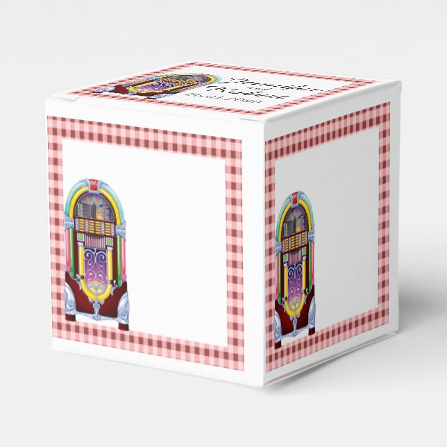 Ballotins 1950 Vintage Jukebox Wedding Favor Box (Verso)