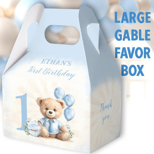 Ballotins 1er anniversaire Bleu Beige Ours Numéro Grand Gabl