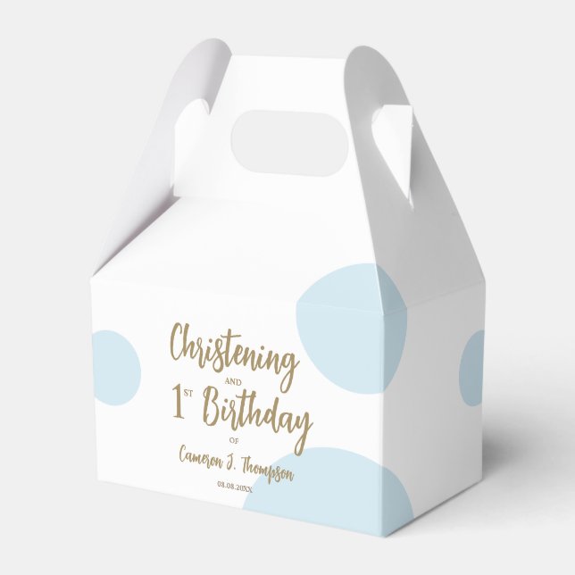 Ballotins 1er anniversaire Christening Blue baby boy party (Verso)