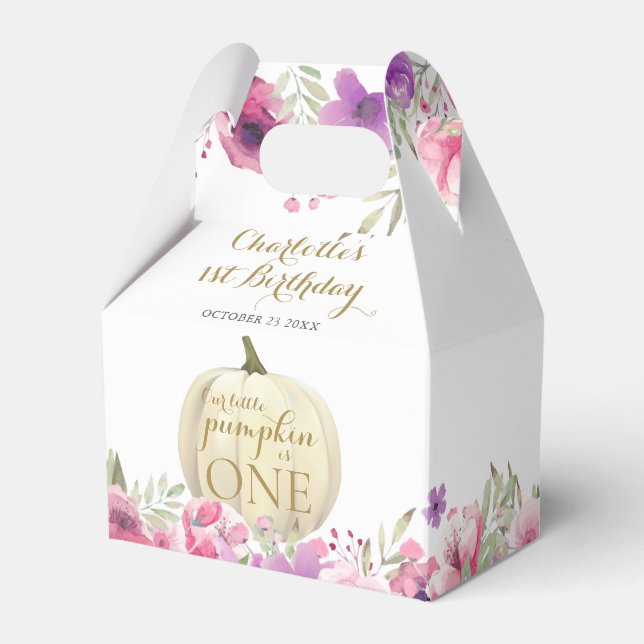 Ballotins 1er anniversaire Petit Citrouille Merci floral (Verso)