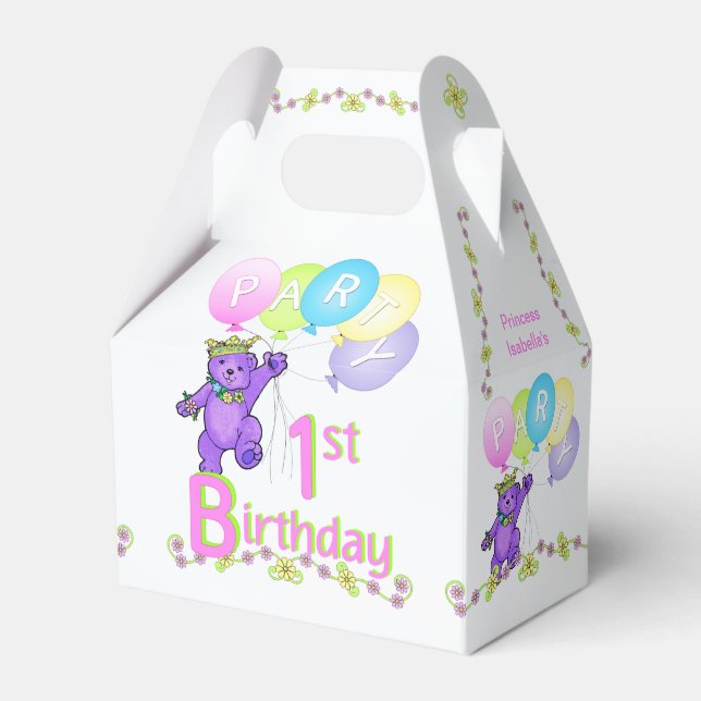 Ballotins 1er Anniversaire Princesse Ours Custom (Verso)