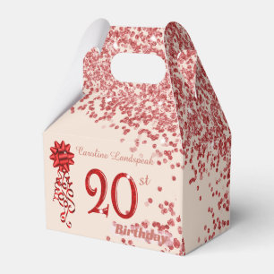 Ballotins 20e Anniversaire Rubis Rouge Paillettes Champagne