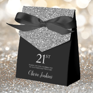 Ballotins 21e anniversaire Black Silver Parties scintillant 