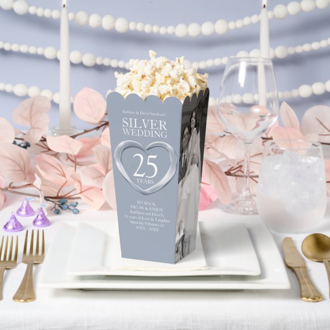 Ballotins 25e anniversaire mariage d'argent coeur (Mariage)