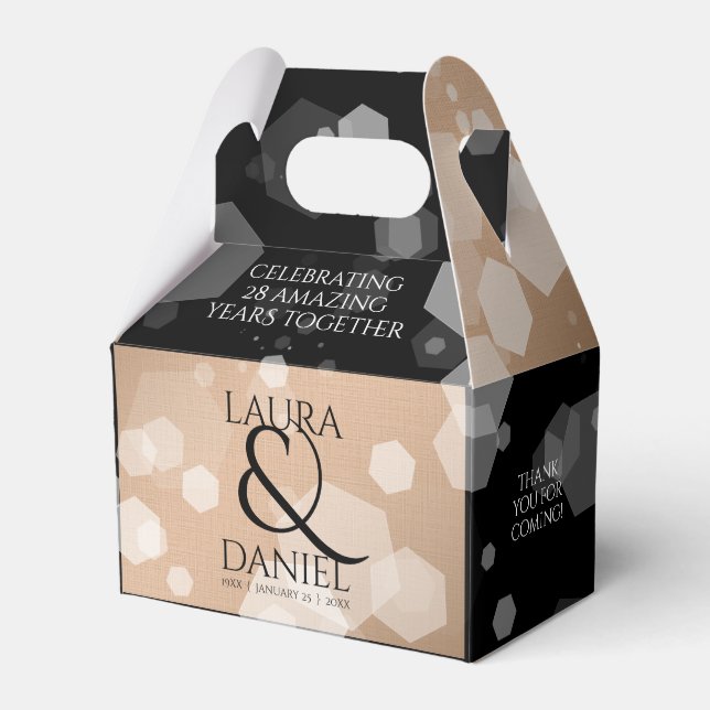 Ballotins 28e anniversaire du Mariage de lin élégant (Verso)